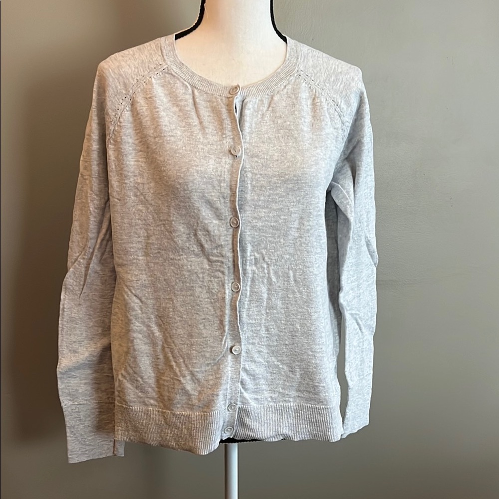 GAP Light Gray Button-Up Cardigan